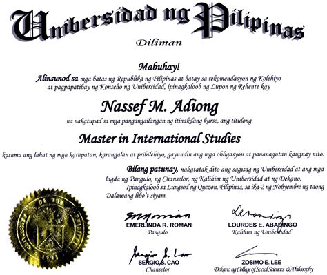 Doctoral Degree in Tagalog.